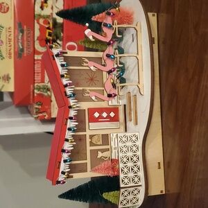 World market mid century christmas village house